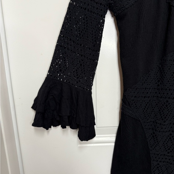 Free People City Girl Boho Dress Crochet Witchy Whimsigoth Fairy Grunge Large - Picture 5 of 8